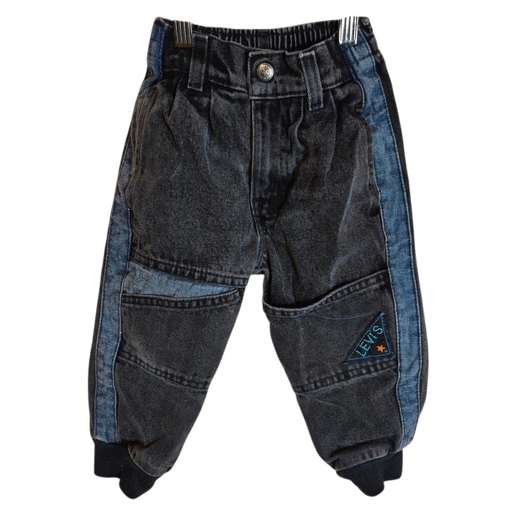 Vintage 80s - 90s Little Levis Sport Jeans Denim Joggers Rare Paneled Design 3T
